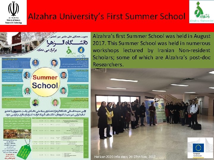 Alzahra University’s First Summer School Alzahra’s first Summer School was held in August 2017.