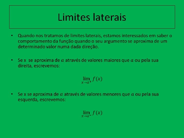 Limites laterais • 