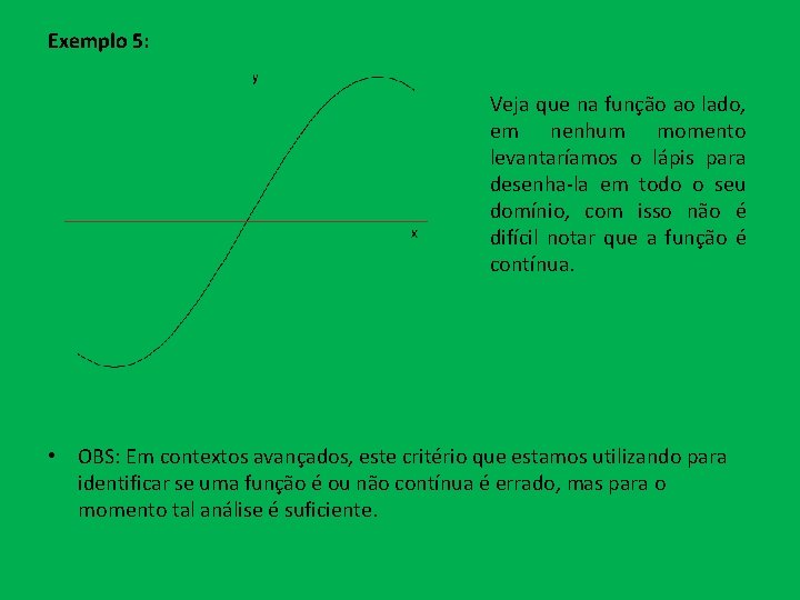 Exemplo 5: Veja que na função ao lado, em nenhum momento levantaríamos o lápis