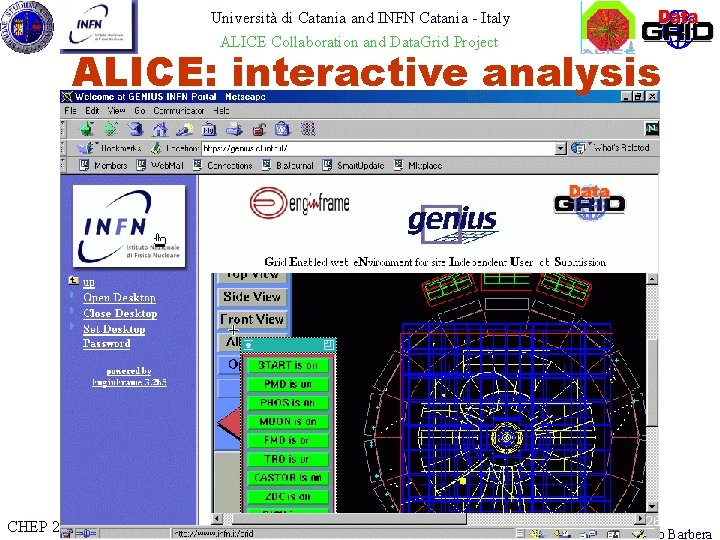 Università di Catania and INFN Catania - Italy ALICE Collaboration and Data. Grid Project