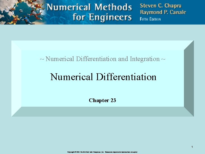 Numerical Differentiation and Integration Numerical Differentiation ...