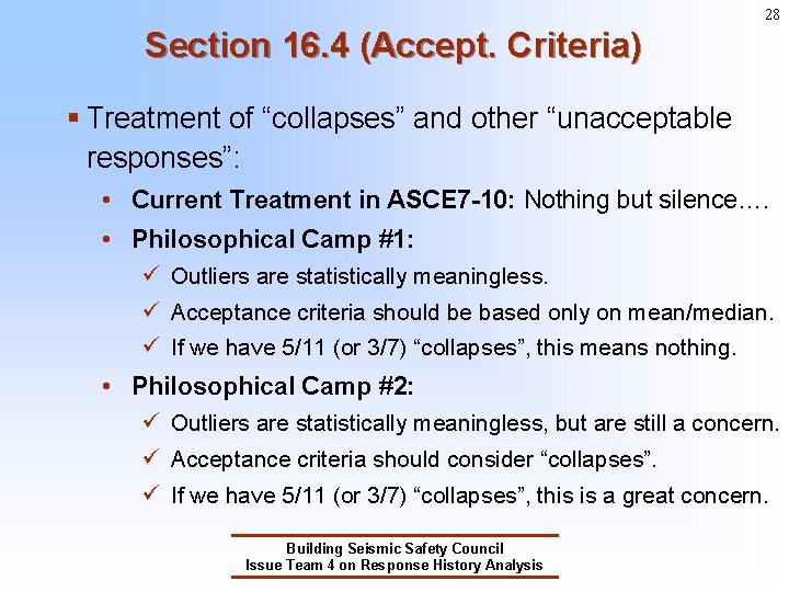 28 Section 16. 4 (Accept. Criteria) § Treatment of “collapses” and other “unacceptable responses”: 28 Section 16. 4 (Accept. Criteria) § Treatment of “collapses” and other “unacceptable responses”: