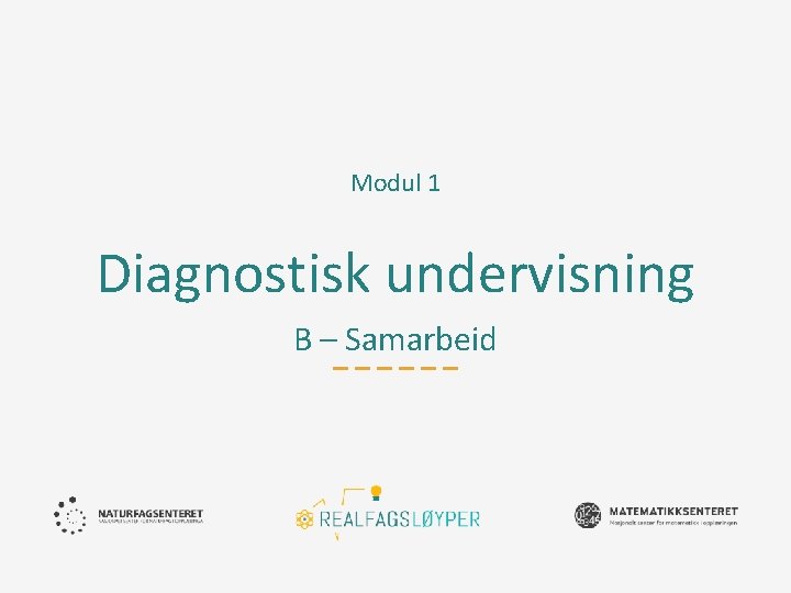 Modul 1 Diagnostisk undervisning B – Samarbeid 