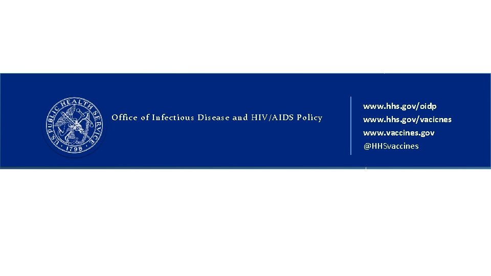 Office of Infectious Disease and HIV/AIDS Policy O F F I C E O