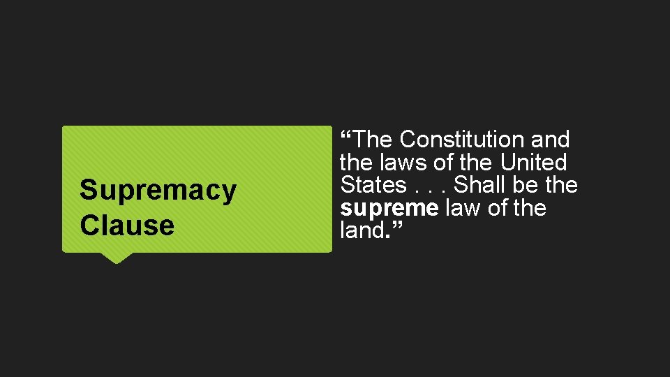 Supremacy Clause “The Constitution and the laws of the United States. . . Shall