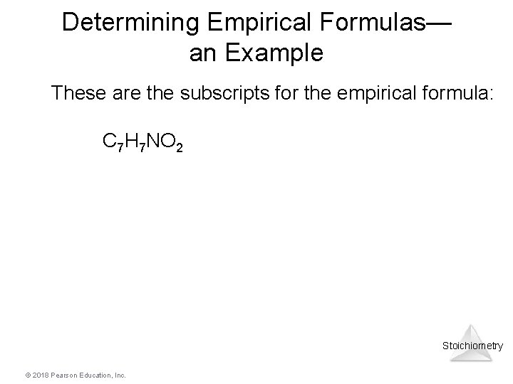Determining Empirical Formulas— an Example These are the subscripts for the empirical formula: C Determining Empirical Formulas— an Example These are the subscripts for the empirical formula: C