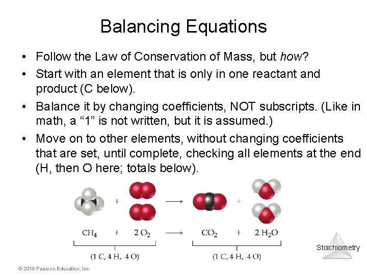 Balancing Equations • Follow the Law of Conservation of Mass, but how? • Start Balancing Equations • Follow the Law of Conservation of Mass, but how? • Start