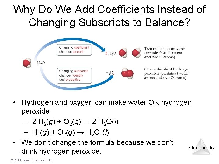 Why Do We Add Coefficients Instead of Changing Subscripts to Balance? • Hydrogen and Why Do We Add Coefficients Instead of Changing Subscripts to Balance? • Hydrogen and