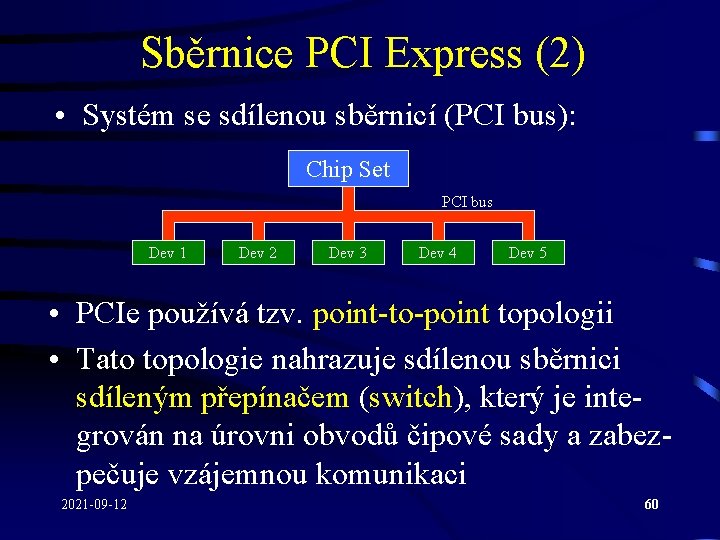 Sběrnice PCI Express (2) • Systém se sdílenou sběrnicí (PCI bus): Chip Set PCI