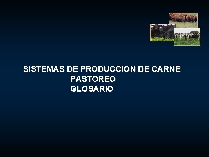 SISTEMAS DE PRODUCCION DE CARNE PASTOREO GLOSARIO 