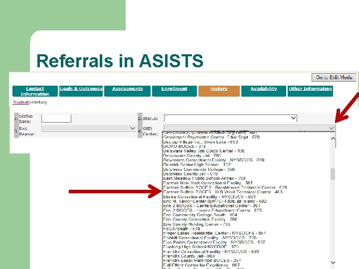 Referrals in ASISTS 