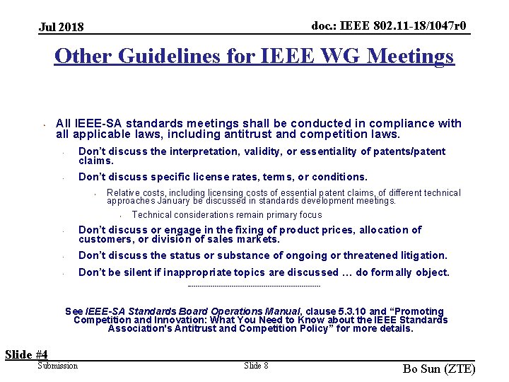 doc. : IEEE 802. 11 -18/1047 r 0 Jul 2018 Other Guidelines for IEEE