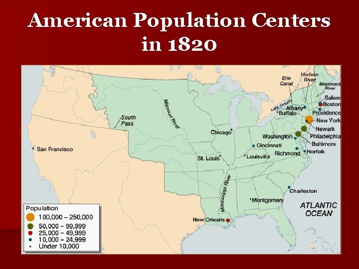 American Population Centers in 1820 