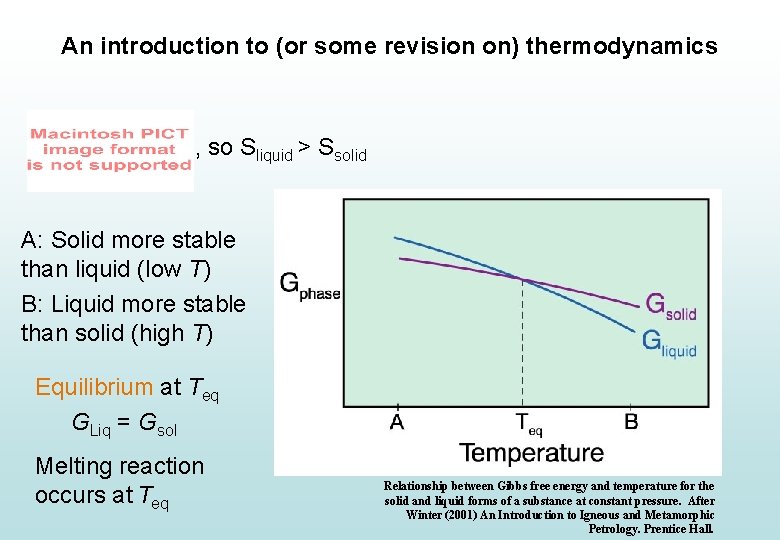 An introduction to (or some revision on) thermodynamics , so Sliquid > Ssolid A: