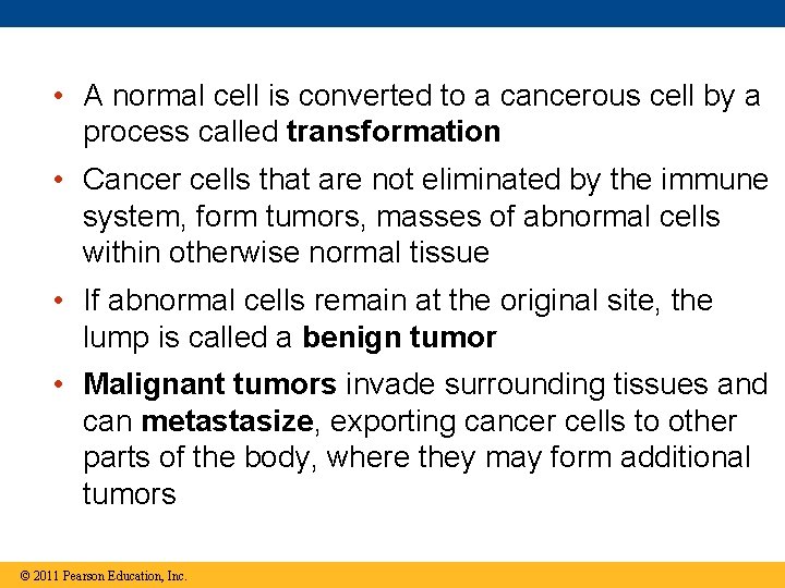  • A normal cell is converted to a cancerous cell by a process