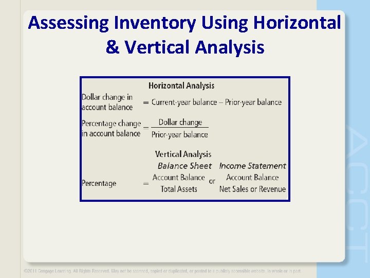 Assessing Inventory Using Horizontal & Vertical Analysis Assessing Inventory Using Horizontal & Vertical Analysis