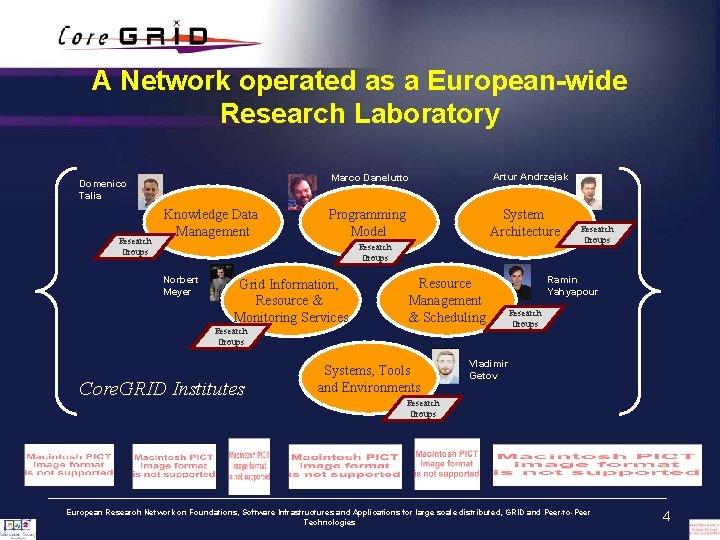 A Network operated as a European-wide Research Laboratory Research Groups Artur Andrzejak Marco Danelutto