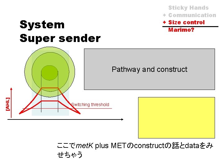 System Super sender Sticky Hands + Communication + Size control Marimo? [AHL] Pathway and