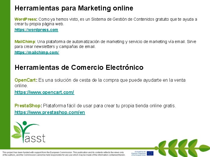 Herramientas para Marketing online Word. Press: Como ya hemos visto, es un Sistema de