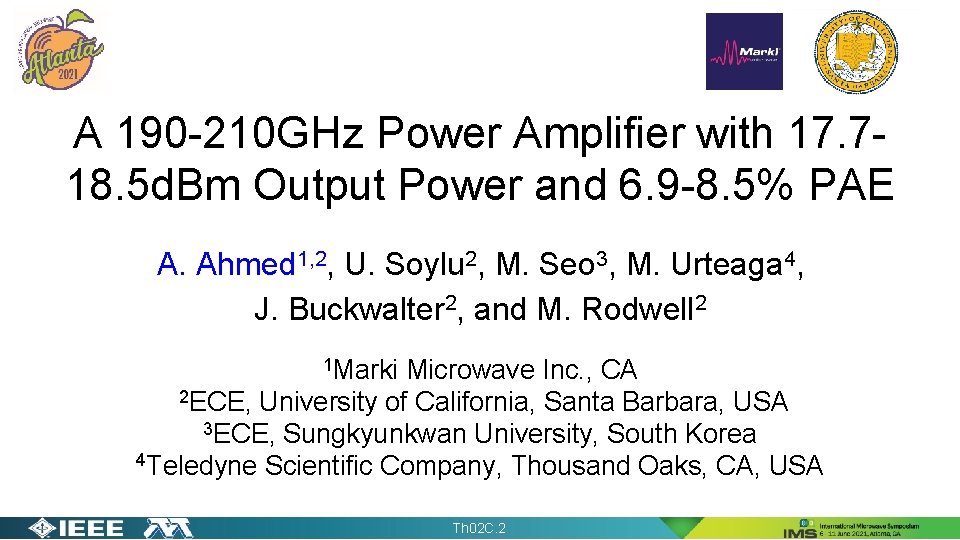 A 190 -210 GHz Power Amplifier with 17. 718. 5 d. Bm Output Power