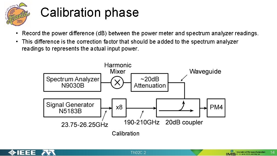 Calibration phase • Record the power difference (d. B) between the power meter and