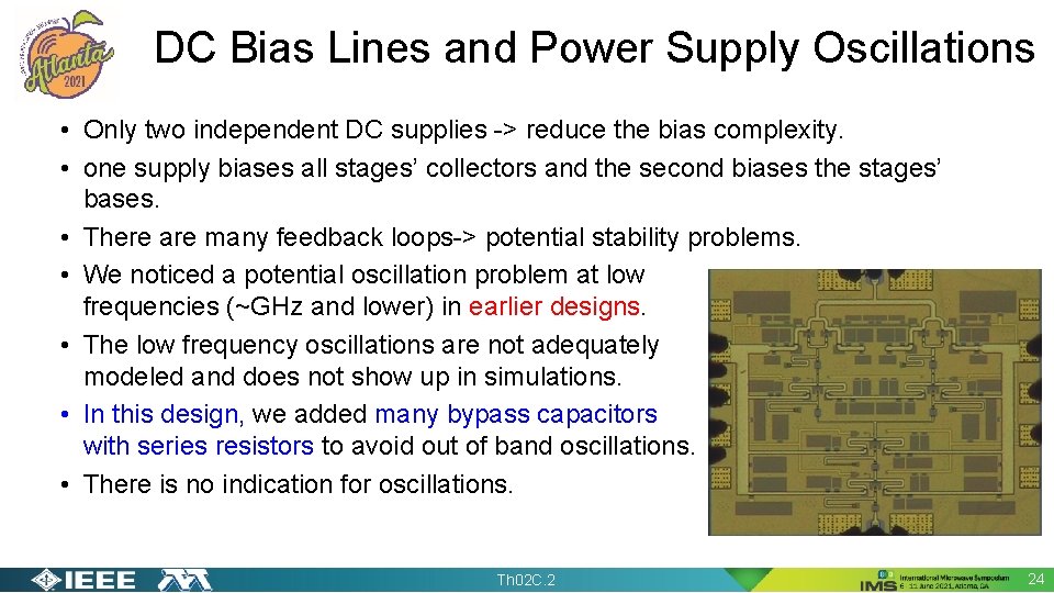 DC Bias Lines and Power Supply Oscillations • Only two independent DC supplies ->