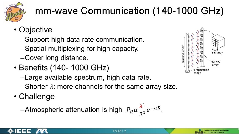 mm-wave Communication (140 -1000 GHz) • Th 02 C. 2 3 