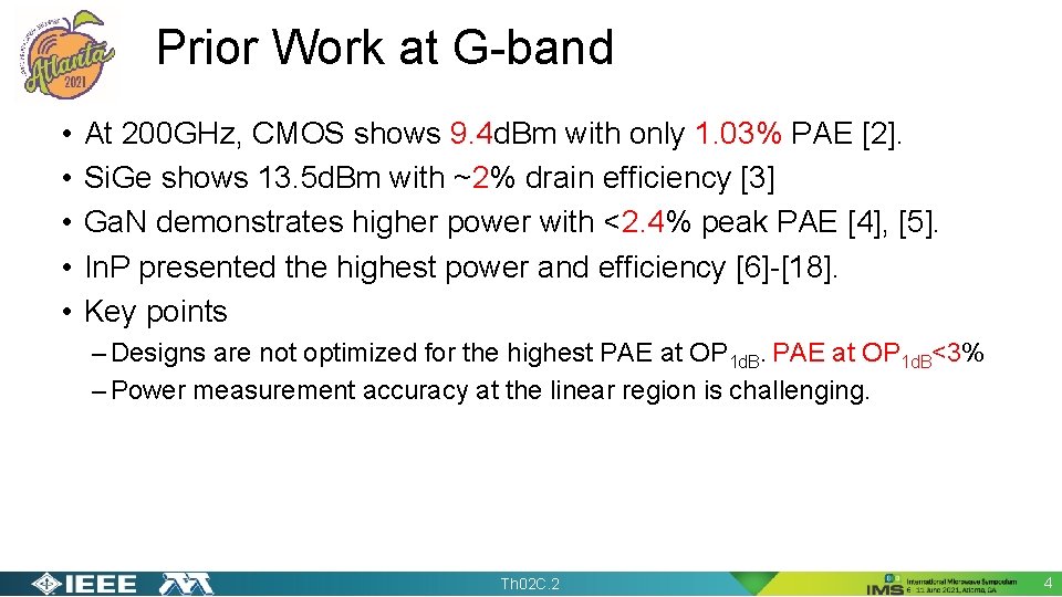 Prior Work at G-band • • • At 200 GHz, CMOS shows 9. 4