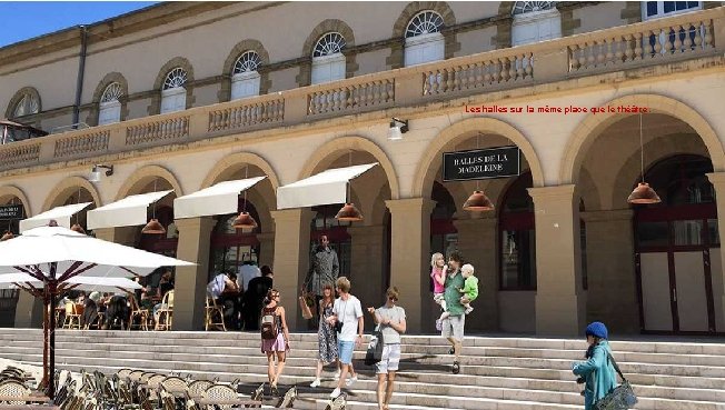 Les halles sur la même place que le théâtre. 