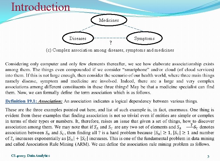 Introduction Medicines Diseases ? Symptoms (c) Complex association among diseases, symptoms and medicines ?