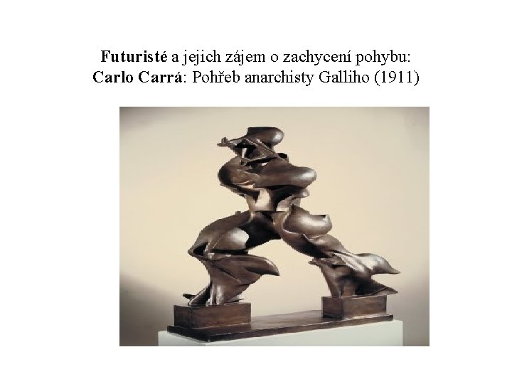 Futuristé a jejich zájem o zachycení pohybu: Carlo Carrá: Pohřeb anarchisty Galliho (1911) 