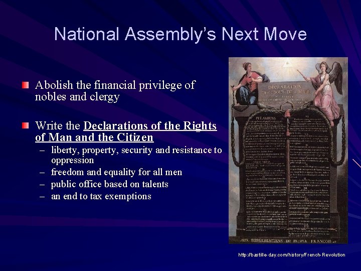 National Assembly’s Next Move Abolish the financial privilege of nobles and clergy Write the