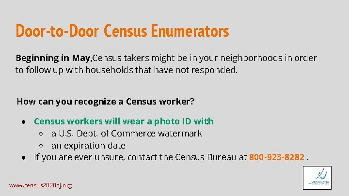 Door-to-Door Census Enumerators Beginning in May, Census takers might be in your neighborhoods in