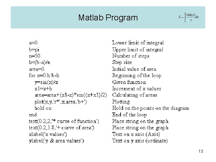 Matlab Program 13 
