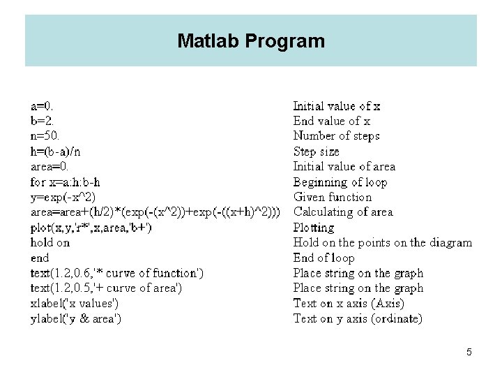 Matlab Program 5 