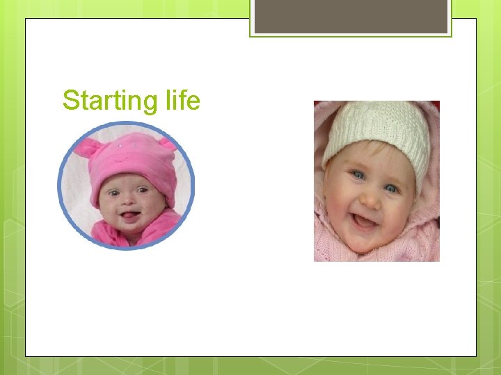 Starting life Starting life
