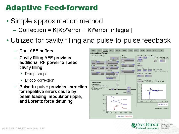 Adaptive Feed-forward • Simple approximation method – Correction = K[Kp*error + Ki*error_integral] • Utilized