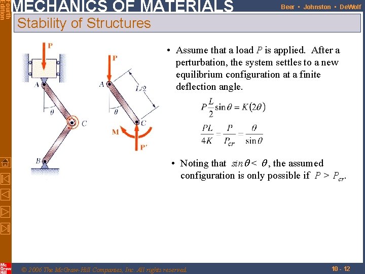 Fourth Edition MECHANICS OF MATERIALS Beer • Johnston • De. Wolf Stability of Structures