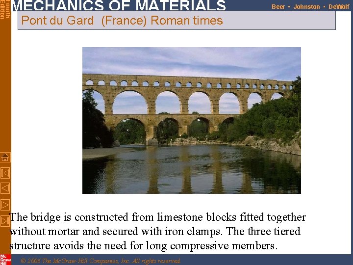 Fourth Edition MECHANICS OF MATERIALS Beer • Johnston • De. Wolf Pont du Gard