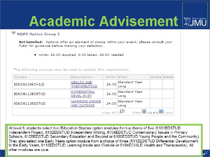 Academic Advisement 