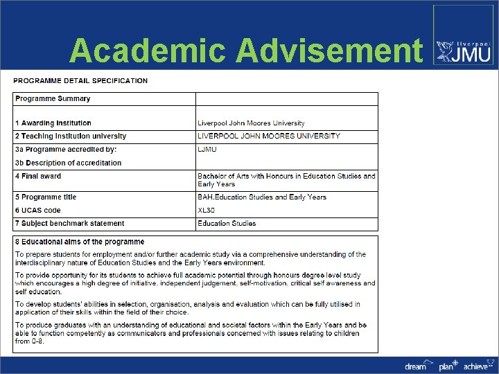 Academic Advisement 