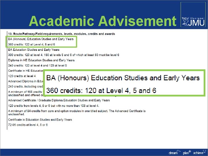 Academic Advisement 