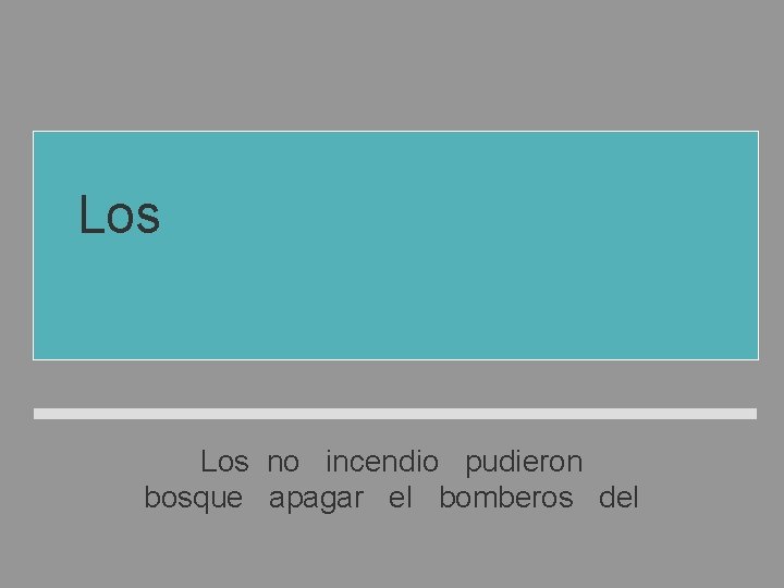 Los bomberos no pudieron apagar el incendio del bosque Los no incendio pudieron bosque