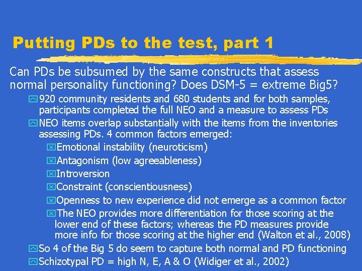 Putting PDs to the test, part 1 Can PDs be subsumed by the same