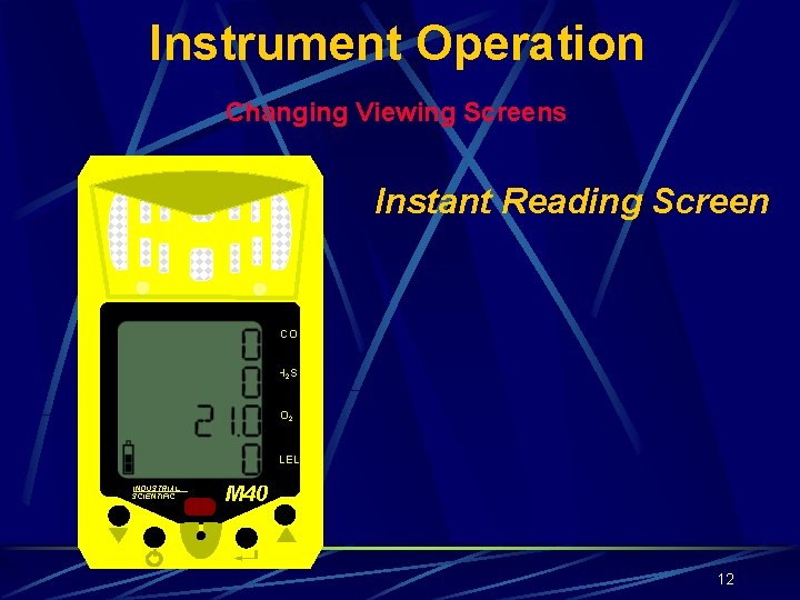 Instrument Operation Changing Viewing Screens Instant Reading Screen CO H 2 S O 2