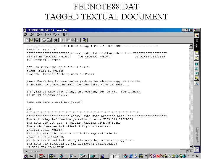FEDNOTE 88. DAT TAGGED TEXTUAL DOCUMENT 
