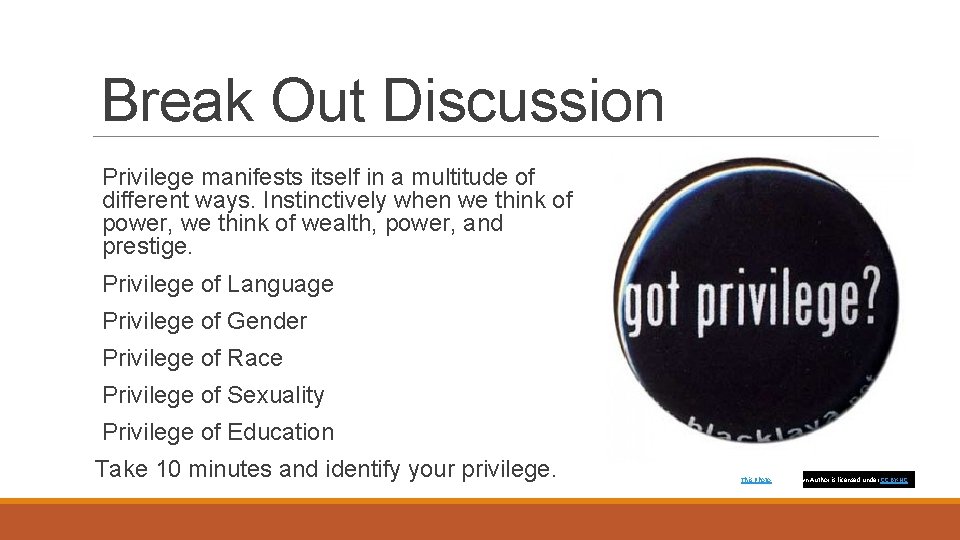 Break Out Discussion Privilege manifests itself in a multitude of different ways. Instinctively when Break Out Discussion Privilege manifests itself in a multitude of different ways. Instinctively when