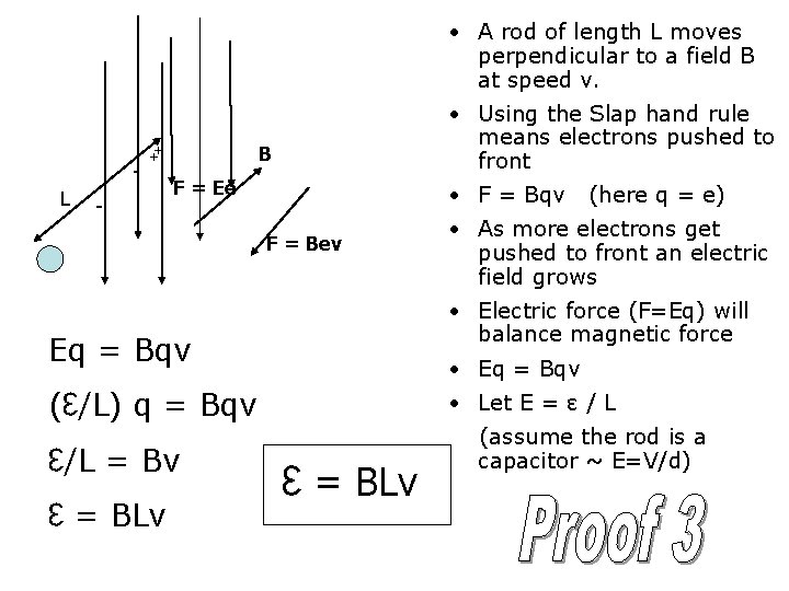  • A rod of length L moves perpendicular to a field B at