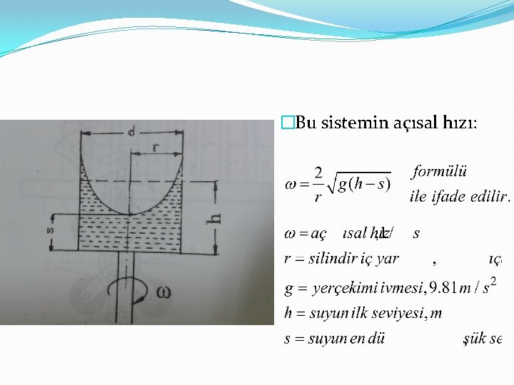 �Bu sistemin açısal hızı: 