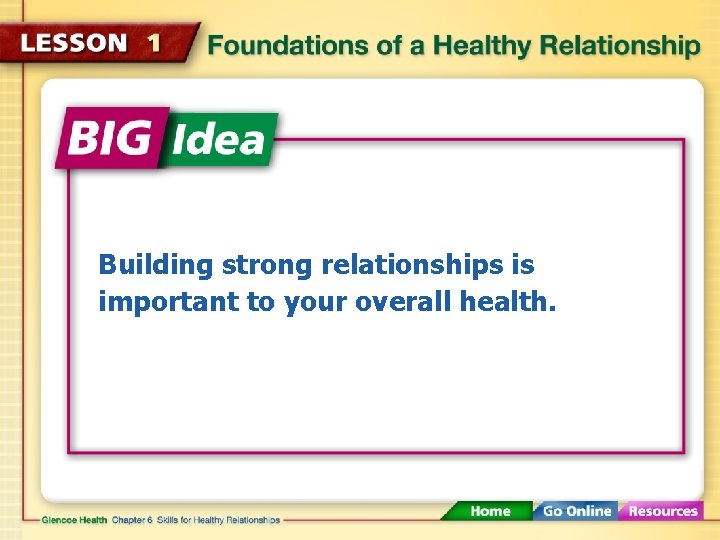 Building strong relationships is important to your overall health. 